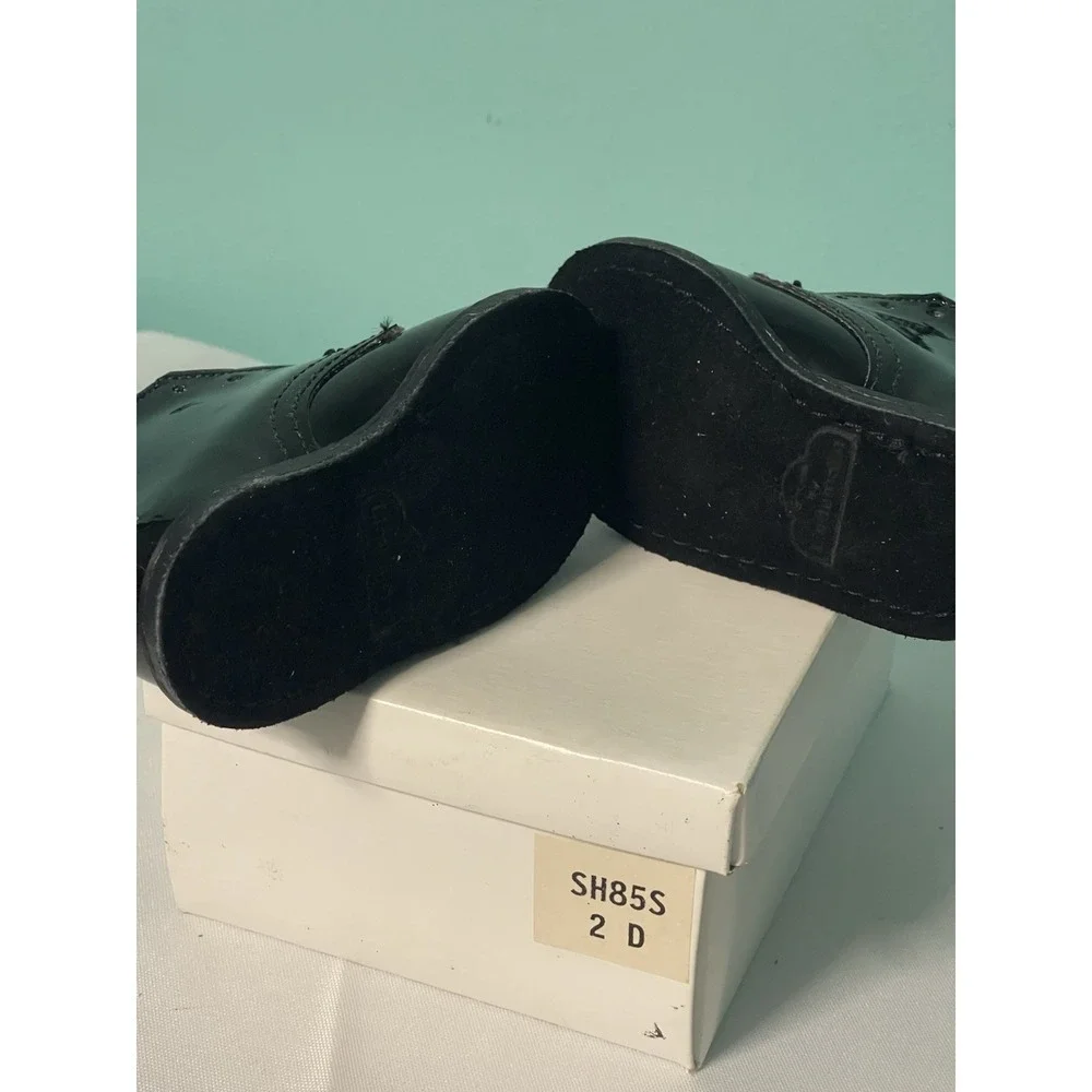 VTG Shoes By Lindemann Black Patent Leather‎ Size 2D Infant Girls New